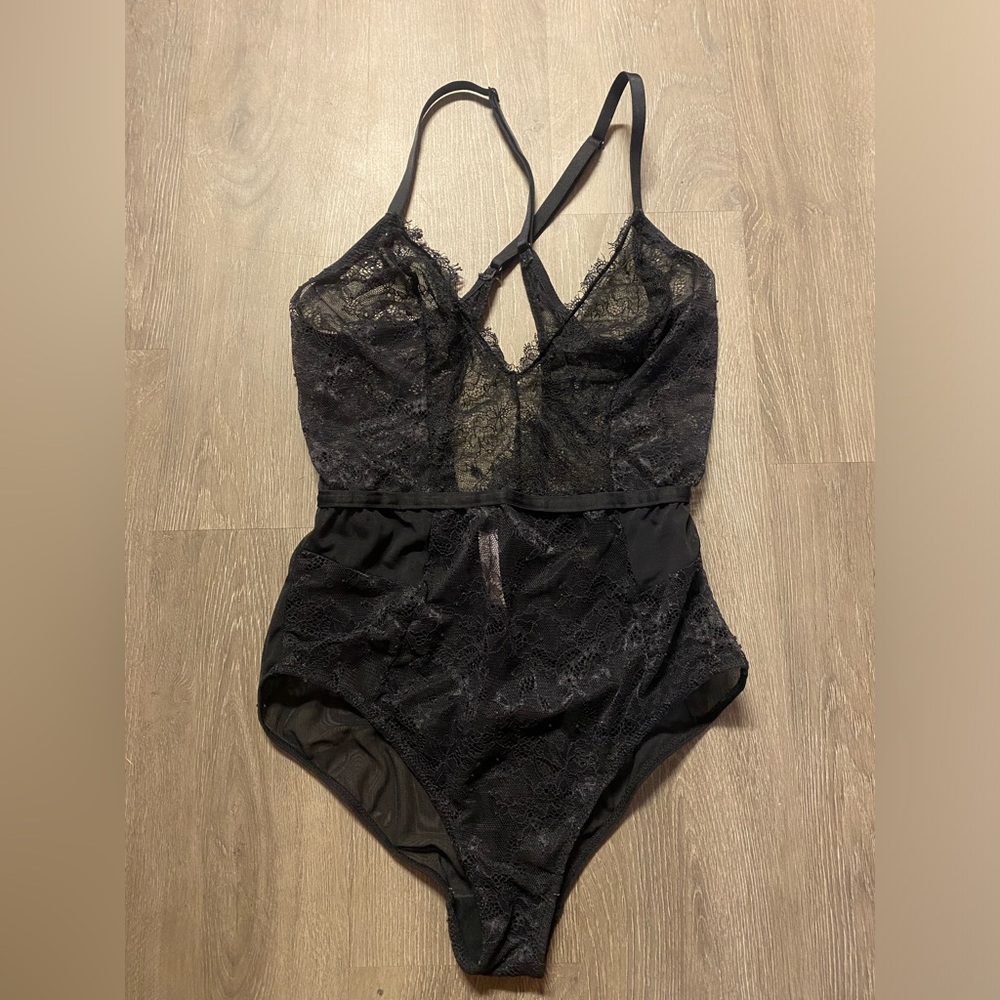 Black Lace Bodysuit with Adjustable Straps
